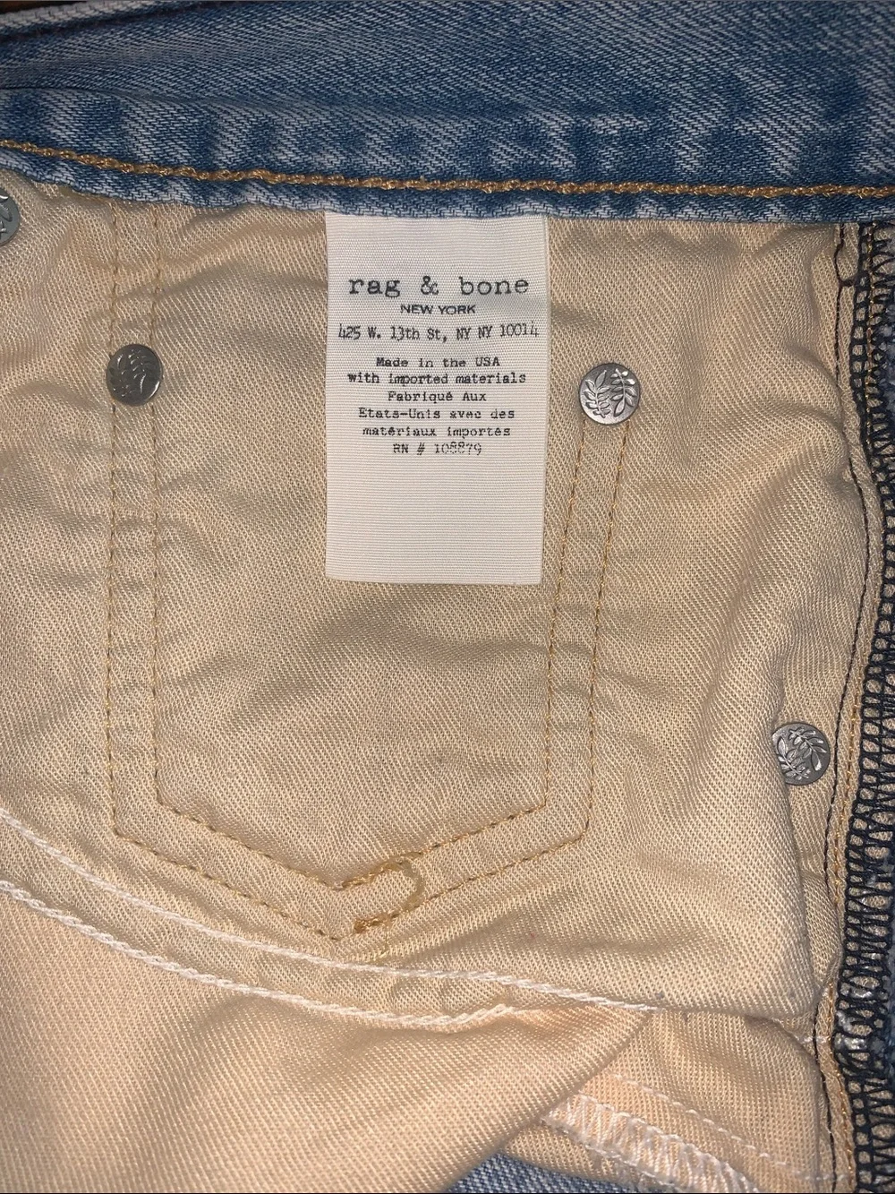 Rag & bone light wash denim shorts